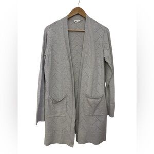 TenTree Organic Cotton Open Cardigan | Clean Girl Minimalist Grey